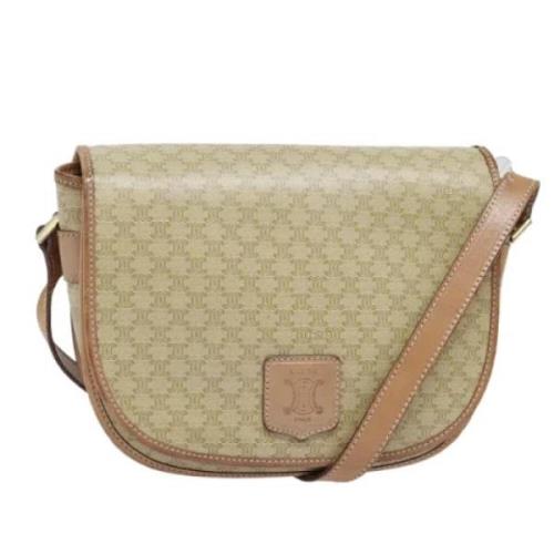 Celine Vintage Pre-owned Canvas axelremsvskor Beige, Dam