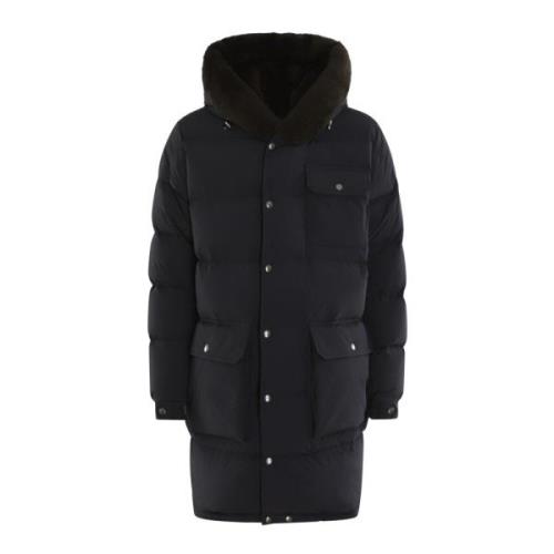 Moncler Lång Parka för Män Blue, Herr