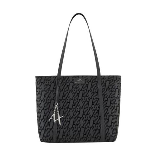 Emporio Armani Svart Shoppingväska med Loghi Black, Dam