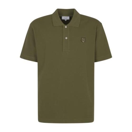 Maison Kitsuné Modig Fox Head Patch Polotröja Green, Herr