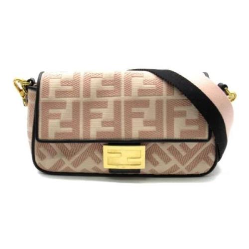 Fendi Vintage Pre-owned Canvas axelremsvskor Beige, Dam