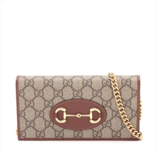 Gucci Vintage Pre-owned Laeder plnbcker Beige, Dam