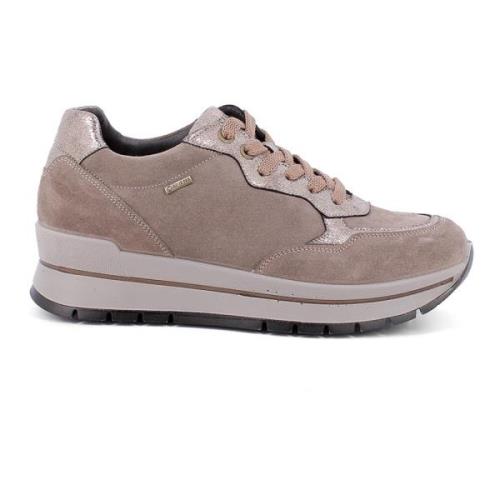 Igi&Co Grå Sneakers med Gore-Tex Foder Brown, Dam