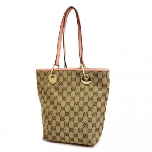 Gucci Vintage Pre-owned Canvas axelremsvskor Beige, Dam