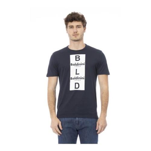 Baldinini Trend T-shirt med Logomönster Blue, Herr