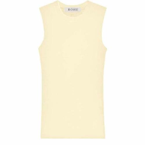 Róhe Merino Ärmlös Crew Neck Tank Beige, Dam