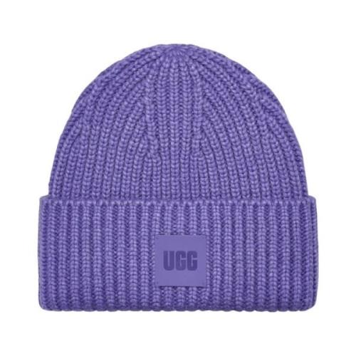 UGG Chunky Rib Beanie Hat Purple, Dam