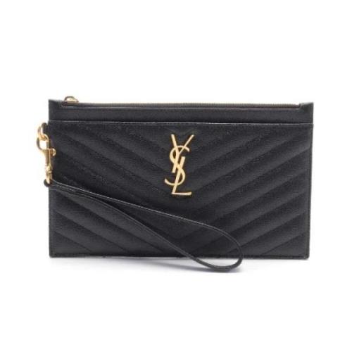 Yves Saint Laurent Vintage Pre-owned Laeder kuvertvskor Black, Dam