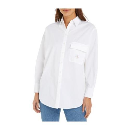 Calvin Klein Jeans Vit Utility Lång Skjorta White, Dam