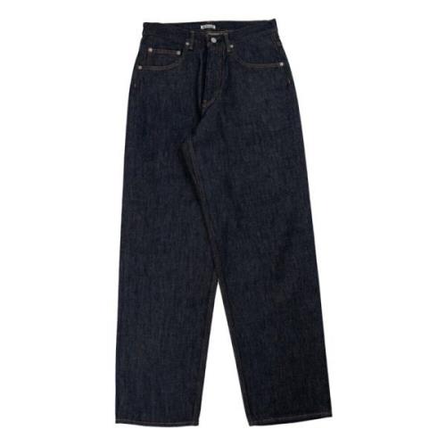 Auralee Indigo Wide Denim Byxor Blue, Herr