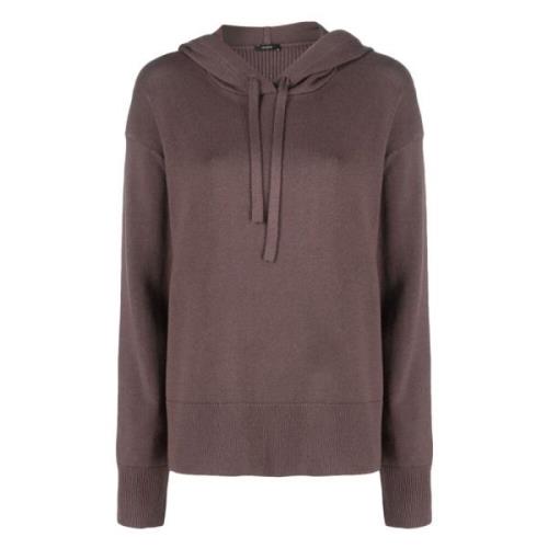 Joseph Brun Cashmere Bomull Casual Hoodie Brown, Dam