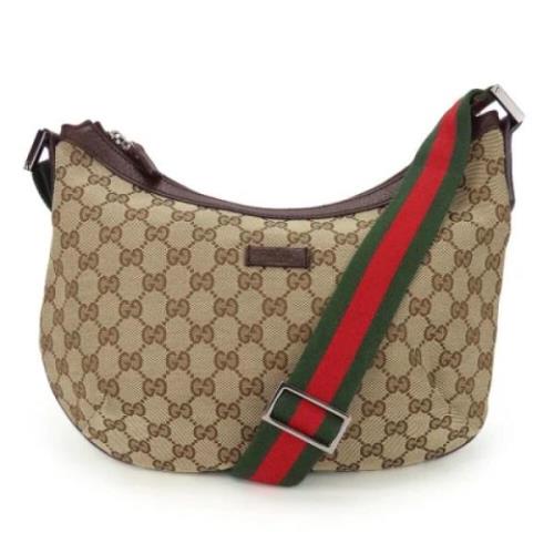 Gucci Vintage Pre-owned Canvas axelremsvskor Beige, Dam