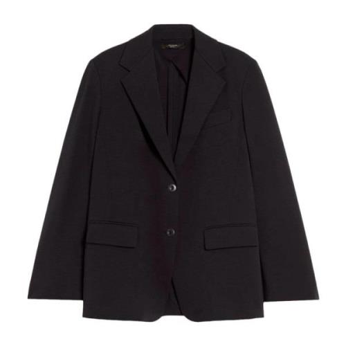 Max Mara Weekend Svart Jersey Blazer Milano Stil Black, Dam