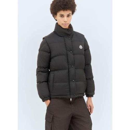 Moncler Quiltad dunjacka med avtagbara ärmar Black, Dam