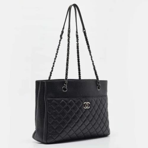 Chanel Vintage Pre-owned Tyg totevskor Black, Dam