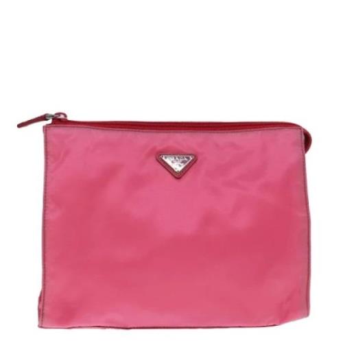 Prada Vintage Pre-owned Nylon kuvertvskor Pink, Dam