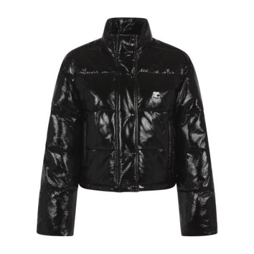 Courrèges Svart Vinyl Pufferjacka Black, Dam