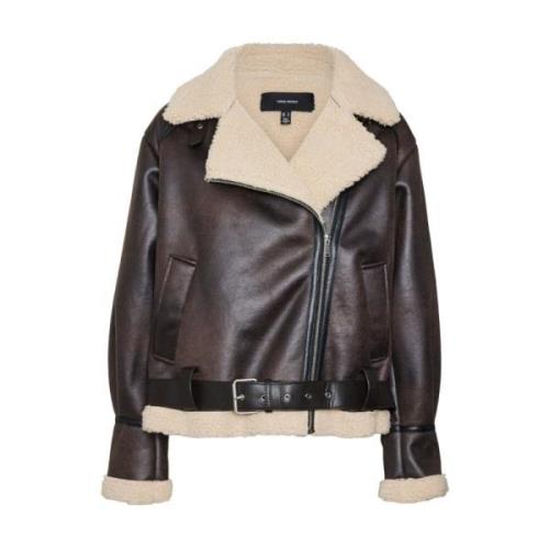 Vero Moda Fuskpäls Bikerjacka Brown, Dam