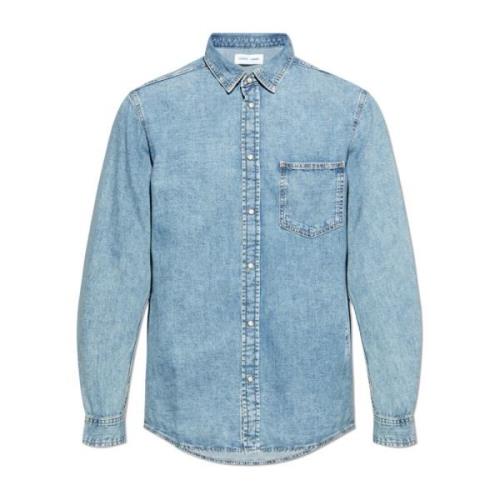 Samsøe Samsøe Denim skjorta Sadamon Blue, Herr