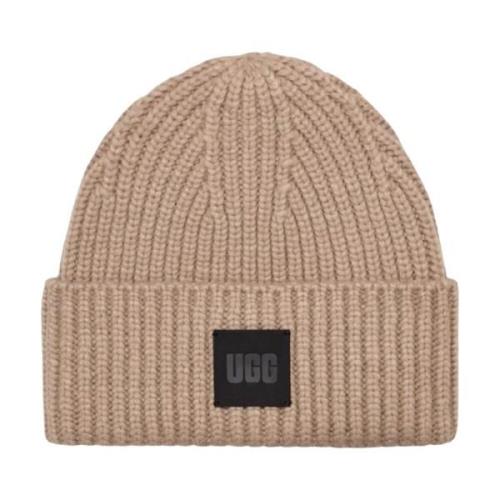 UGG Chunky Rib Beanie Hat Beige, Dam