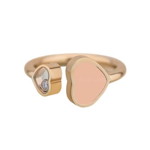 Chopard Happy Hearts Rose Gold Róse Stone Ring 829482-5612 Yellow, Dam