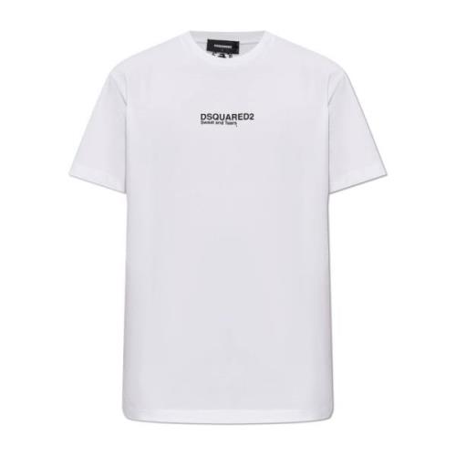 Dsquared2 T-shirt med tryckt logotyp White, Herr