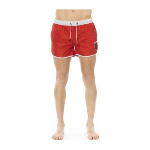 Bikkembergs Strandkläder - Frontaltryck Badshorts Red, Herr