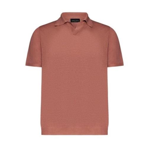 Roberto Collina Klassisk Polo Shirt för Män Pink, Herr