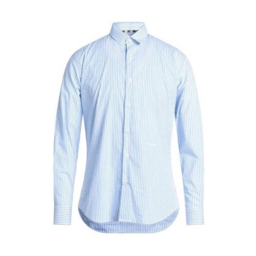 Aquascutum Blårandig Bomullsskjorta Regular Fit Blue, Herr