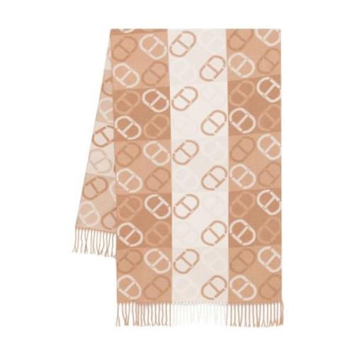 Twinset Sandy Brown Stola Sjal Wrap Beige, Dam