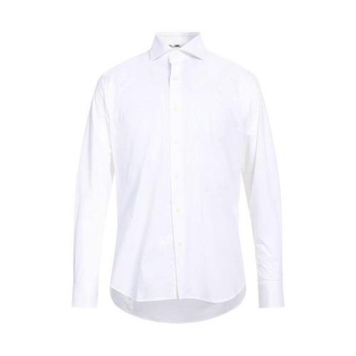 Aquascutum Bomullsskjorta med broderad logotyp White, Herr