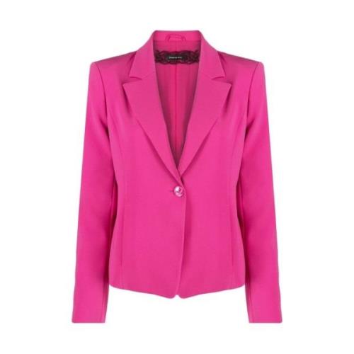 Patrizia Pepe Klassisk Fuchsia Jacka med Bakre Slits Pink, Dam