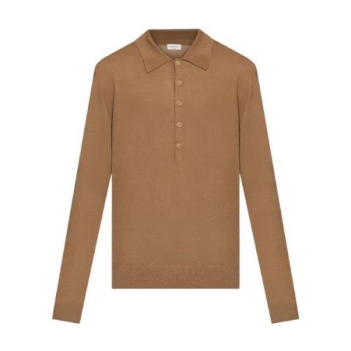 Dries Van Noten Kamel Polo Tröja 02440-Muano 9700 Brown, Herr