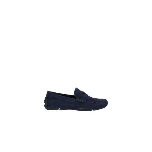 Emporio Armani Stiliga Loafers för Män Blue, Herr