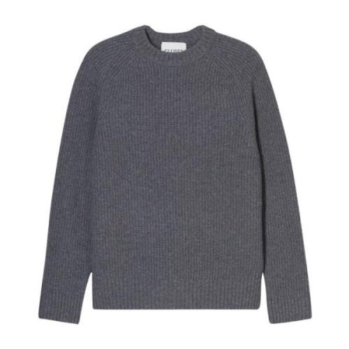 Closed Raglan crew neck ribbed sweater Gray, Herr