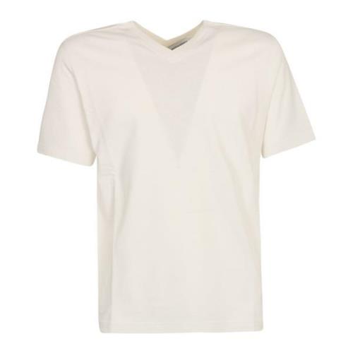 Bottega Veneta Vit V-ringad T-shirt för män Beige, Herr