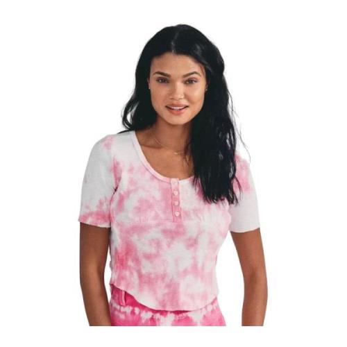 Loveshackfancy Tie Dye Heart Button T-shirt Multicolor, Dam