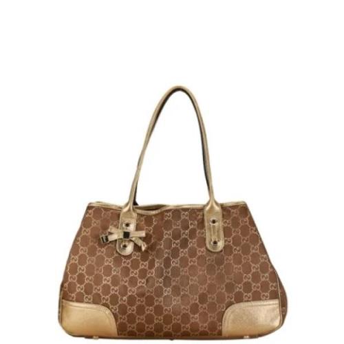 Gucci Vintage Pre-owned Canvas axelremsvskor Brown, Dam