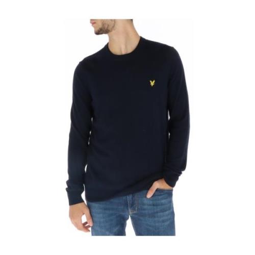 Lyle & Scott Blå Långärmad Stickat Höst/Vinter Blue, Herr