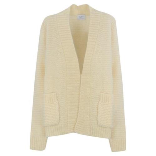 MVP wardrobe Randig Mohair Cardigan Kräm Beige, Dam