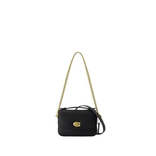 Coach Svart läder Crossbody väska Black, Dam