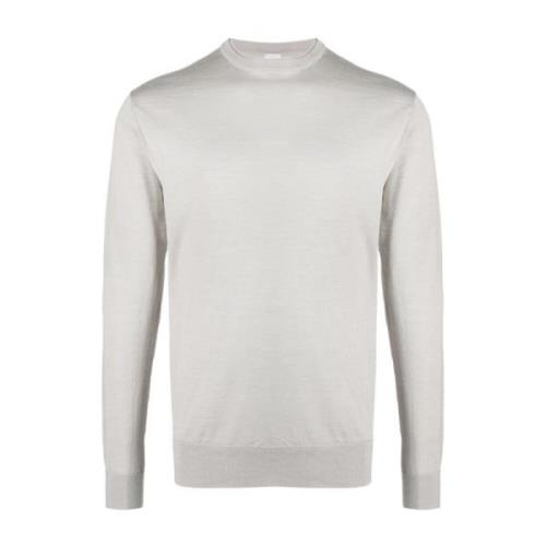 Eleventy Beige Silk Ull Casual Sweater White, Herr