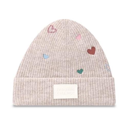 Fabienne Chapot Merinoull Hjärta Beanie Beige, Dam