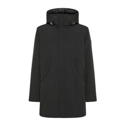 Dekker Svart Parka Kappa Polyester Nero Black, Herr