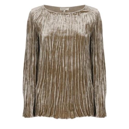 Antonelli Firenze Beige Velvet Sweater Rund Hals Långa ärmar Beige, Da...