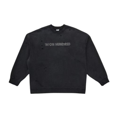 Won Hundred Tvättad Svart Crewneck Jalen X Gray, Herr