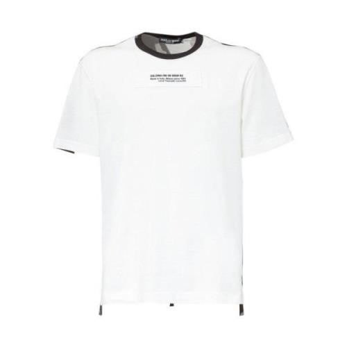 Dolce & Gabbana Broderad Logo Camo Print T-shirt White, Herr