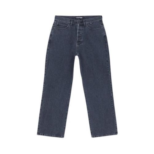 Iuter Lös Passform Denim Jeans Gray, Dam