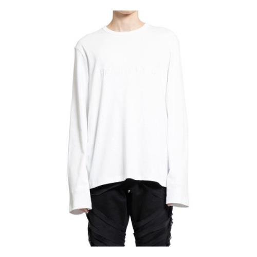 Helmut Lang Oversized T-shirt med broderat logotyp White, Herr