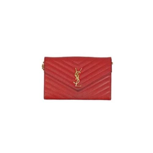 Yves Saint Laurent Vintage Pre-owned Laeder plnbcker Red, Dam